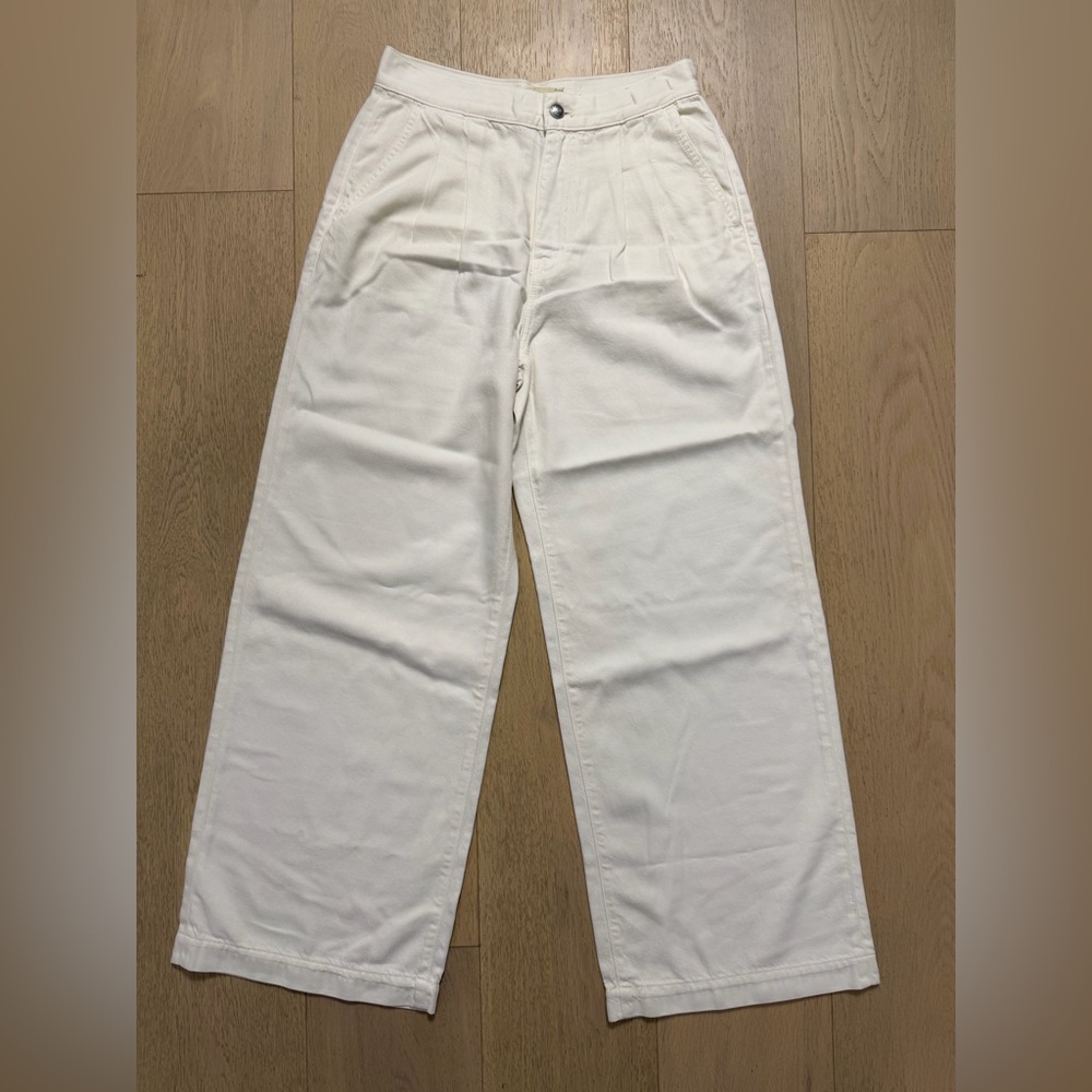 NEW MADEWELL The Harlow Wide-Leg Trouser Jean- White (26W)